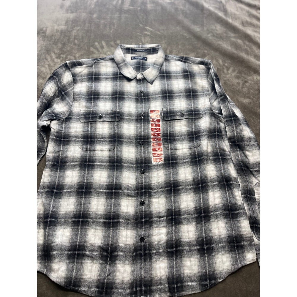 Lucky Brand Men's Classic Fit Flannel Plaid Long Sleeve Button Up Shirt XL